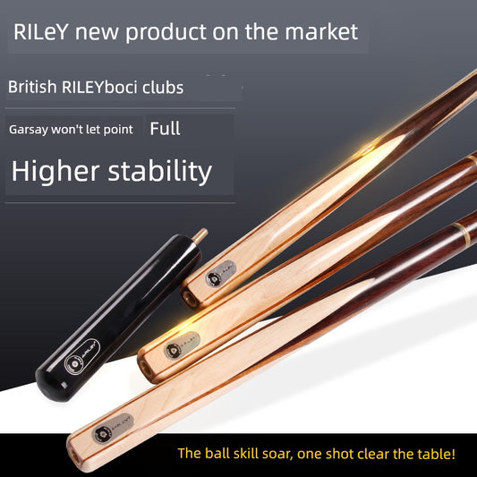 British Riley Black Eight Billiard Cue - White Maple