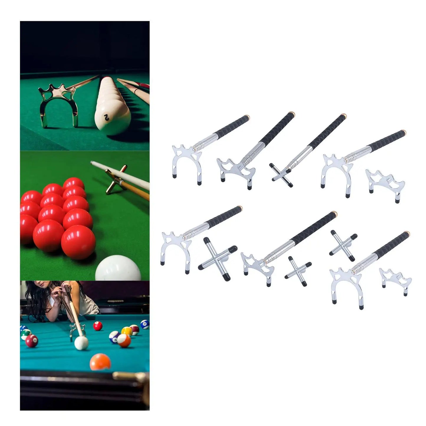 Extendable Billiard Cue Bridge with Bridge Head