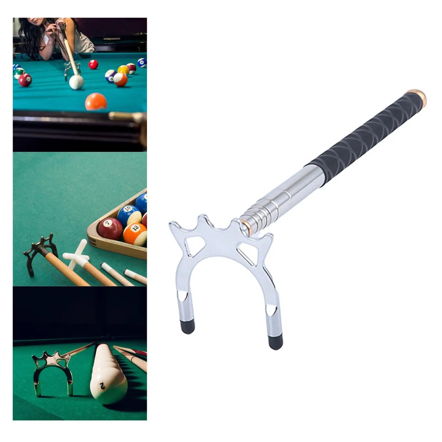 Extendable Billiard Cue Bridge with Bridge Head